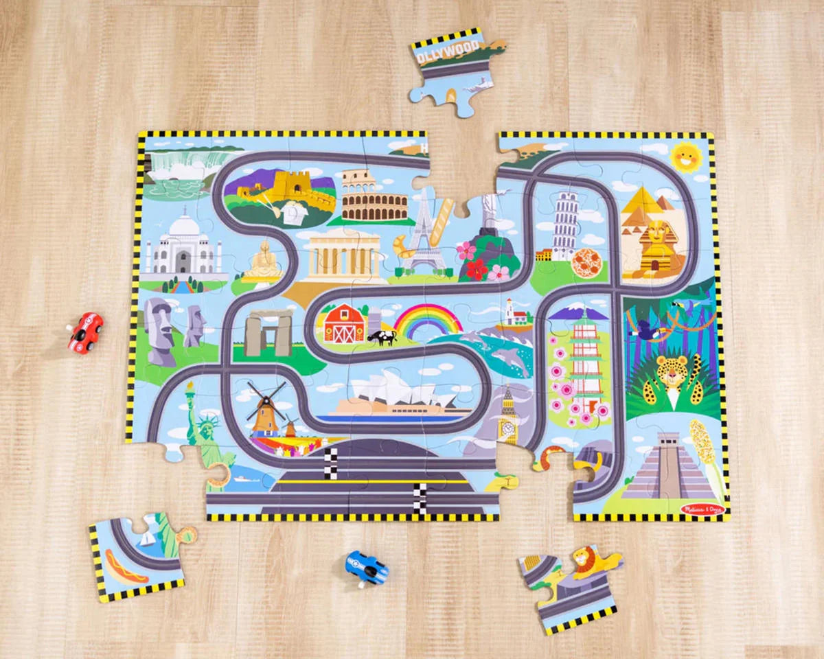 MELISSA & DOUG RACE FLOOR PUZZ