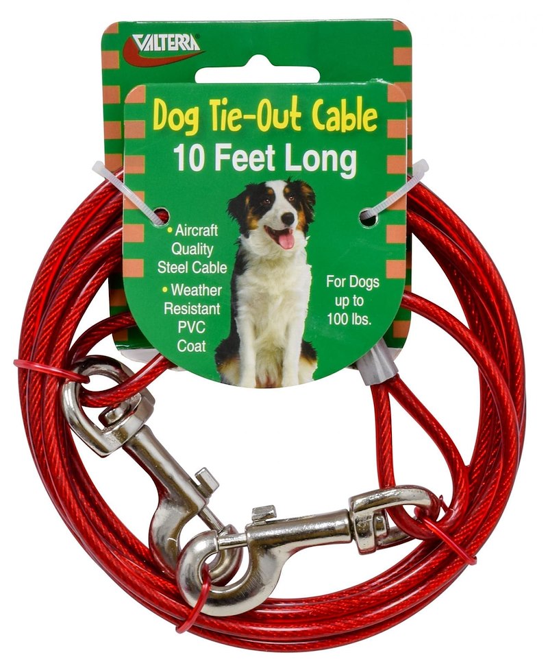 PET TIE-OUT 10' RED CABLE