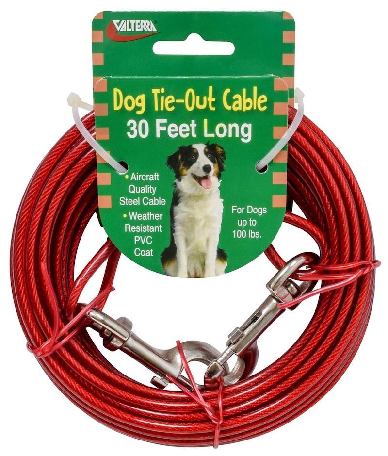 PET TIE-OUT 30' RED CABLE
