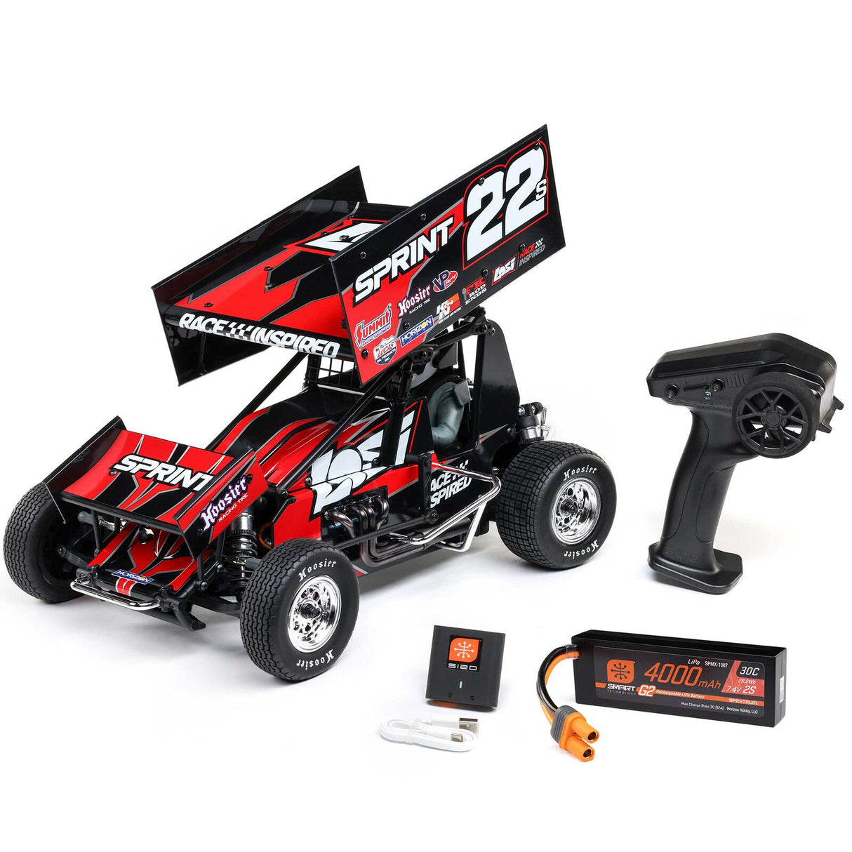 LOSI 22S SPRINT CAR RED W/BATT