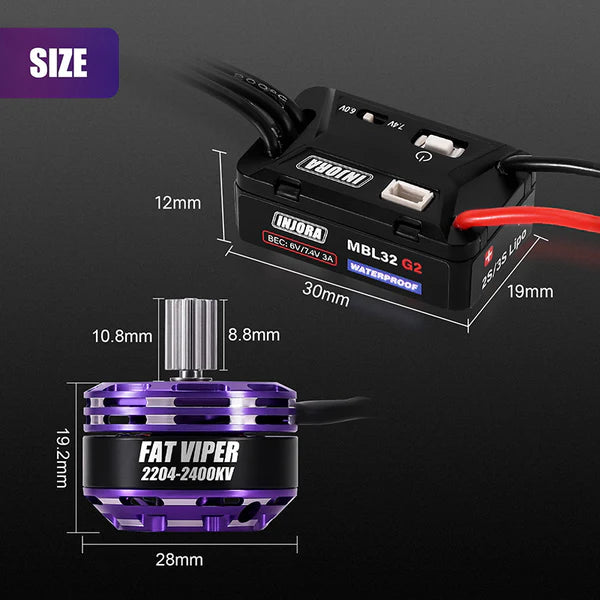 INJORA SCX24 VIPER MOTOR/ESC
