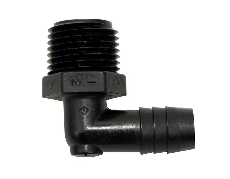 HOSE ELBOW 1/2" MPT 1/2" BARB