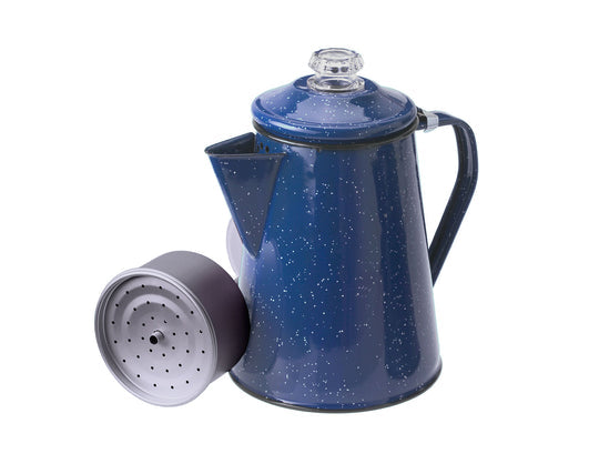 COFFEE POT 2qt. BLUE ENAMEL
