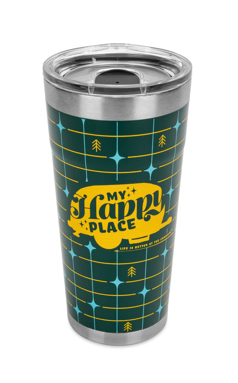 CAMCO 20oz TUMBLER GREEN GRID