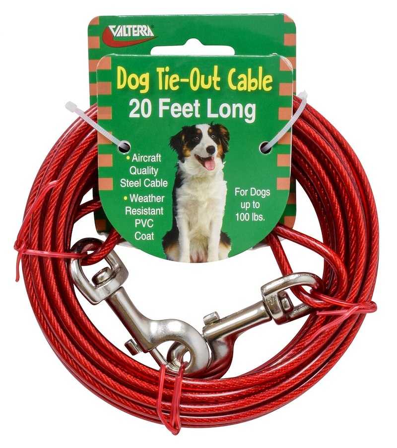 PET TIE-OUT  20' RED CABLE
